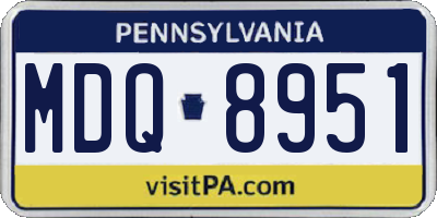 PA license plate MDQ8951