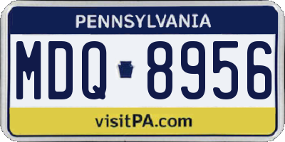 PA license plate MDQ8956
