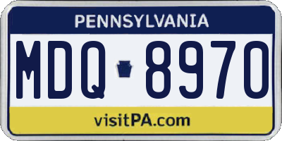 PA license plate MDQ8970