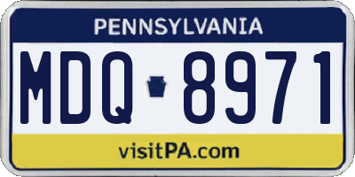 PA license plate MDQ8971