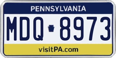 PA license plate MDQ8973