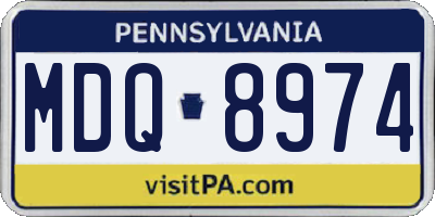 PA license plate MDQ8974