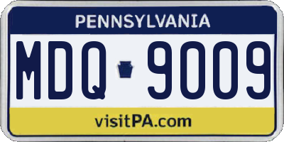 PA license plate MDQ9009