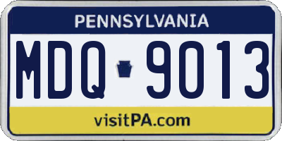 PA license plate MDQ9013