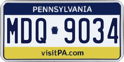 PA license plate MDQ9034