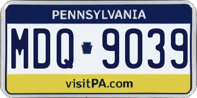 PA license plate MDQ9039