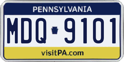 PA license plate MDQ9101