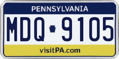 PA license plate MDQ9105