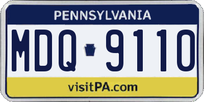 PA license plate MDQ9110