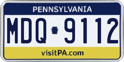 PA license plate MDQ9112