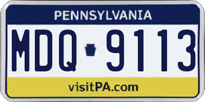 PA license plate MDQ9113