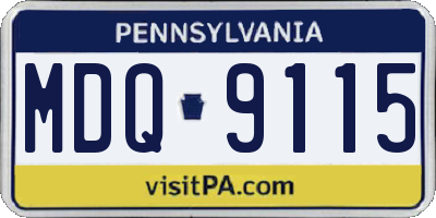 PA license plate MDQ9115