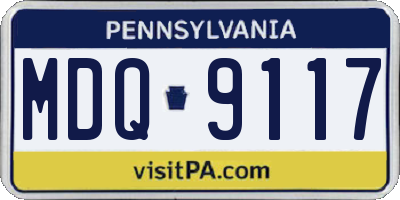 PA license plate MDQ9117