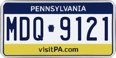 PA license plate MDQ9121