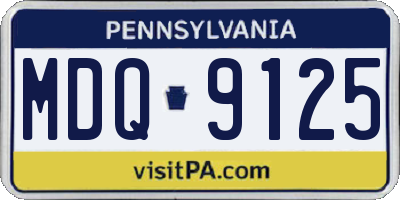 PA license plate MDQ9125