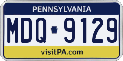 PA license plate MDQ9129