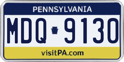 PA license plate MDQ9130