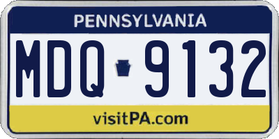 PA license plate MDQ9132
