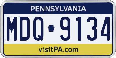 PA license plate MDQ9134