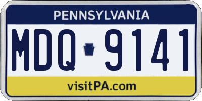 PA license plate MDQ9141