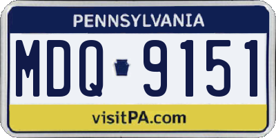PA license plate MDQ9151