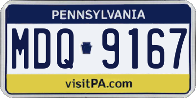 PA license plate MDQ9167
