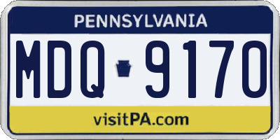PA license plate MDQ9170