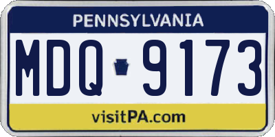 PA license plate MDQ9173