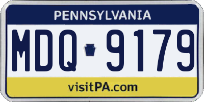 PA license plate MDQ9179