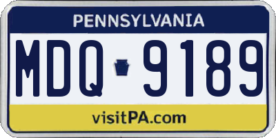 PA license plate MDQ9189