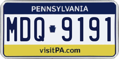 PA license plate MDQ9191