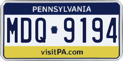 PA license plate MDQ9194