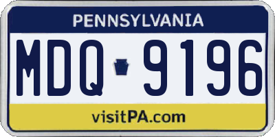PA license plate MDQ9196