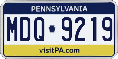 PA license plate MDQ9219