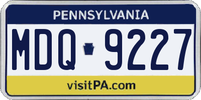 PA license plate MDQ9227