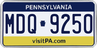 PA license plate MDQ9250