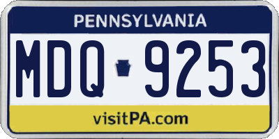 PA license plate MDQ9253