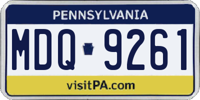 PA license plate MDQ9261