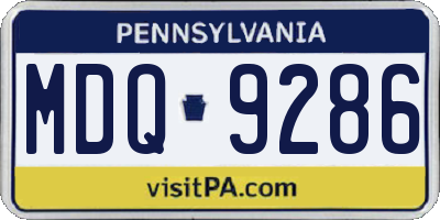PA license plate MDQ9286