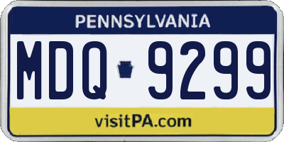 PA license plate MDQ9299
