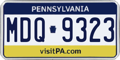 PA license plate MDQ9323