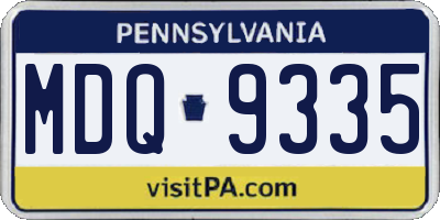 PA license plate MDQ9335