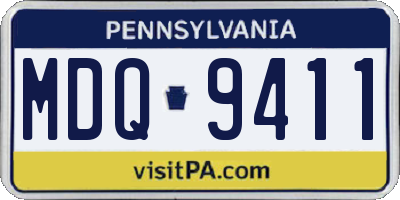 PA license plate MDQ9411