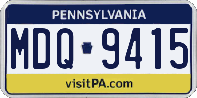 PA license plate MDQ9415