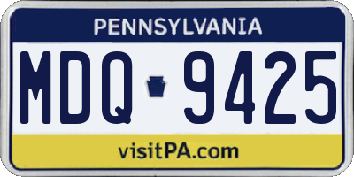 PA license plate MDQ9425