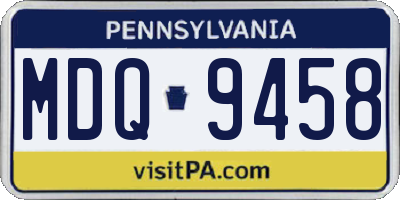 PA license plate MDQ9458
