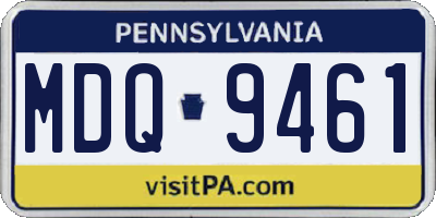 PA license plate MDQ9461