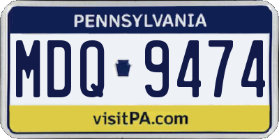 PA license plate MDQ9474