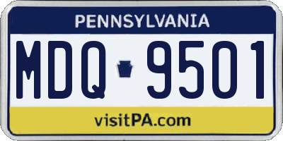 PA license plate MDQ9501
