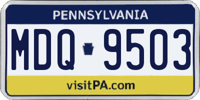 PA license plate MDQ9503